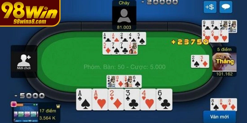 Phỏm tại sảnh game bài 98WIN tối ưu nhịp vận hành